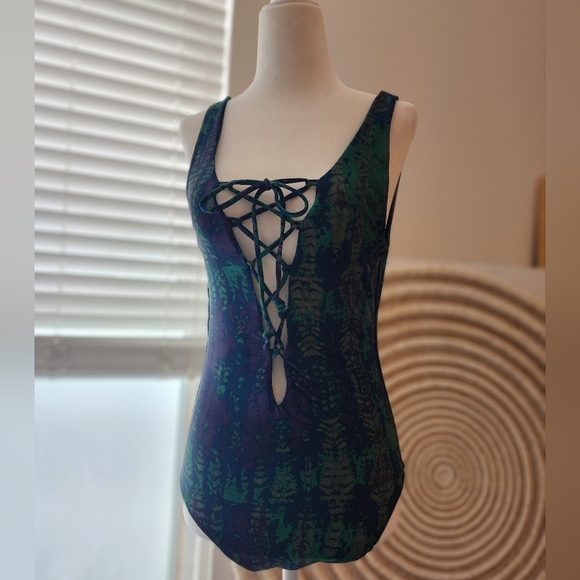 Stone Row Lace up Swimsuit Sz.S - Picture 4 of 7